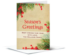 Christmas Season's Greetings Holiday Mistletoe Cards 5.50